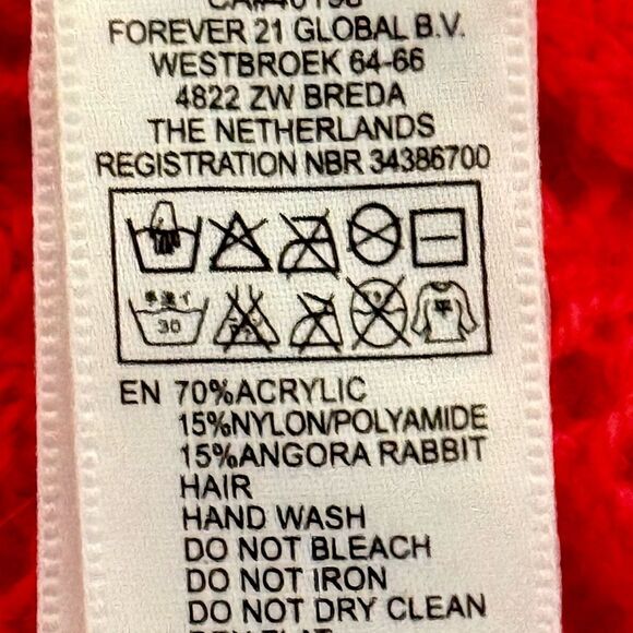 Forever 21 Women's Red Lace Sweater, Size Medium - Picture 7 of 7